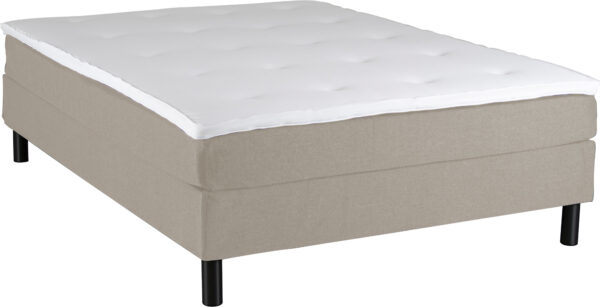 Småland Recident Kontinentalseng, 140cm, Beige Med Topmadras MyHomeMøbler