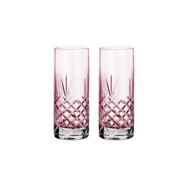 Vandglas - Frederik Bagger - Crispy Highball Topaz, Pink - 2 stk.