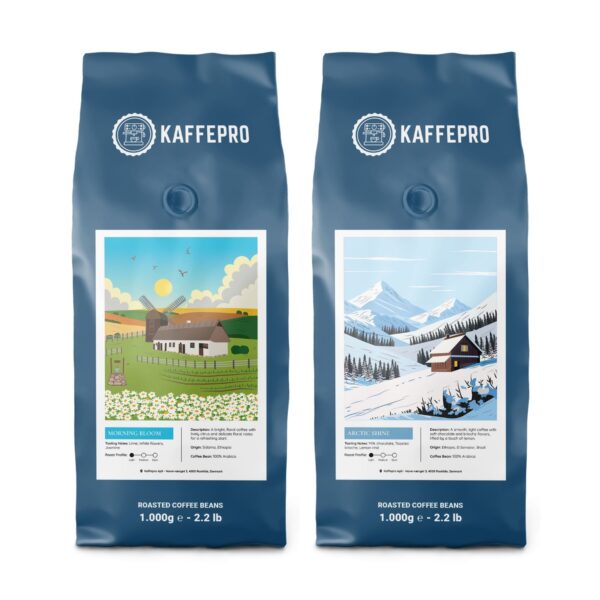 Kaffepro Signature Smagspakke - 1kg Morning Bloom & 1kg Arctic Shine - 2 x 1kg Kaffepro