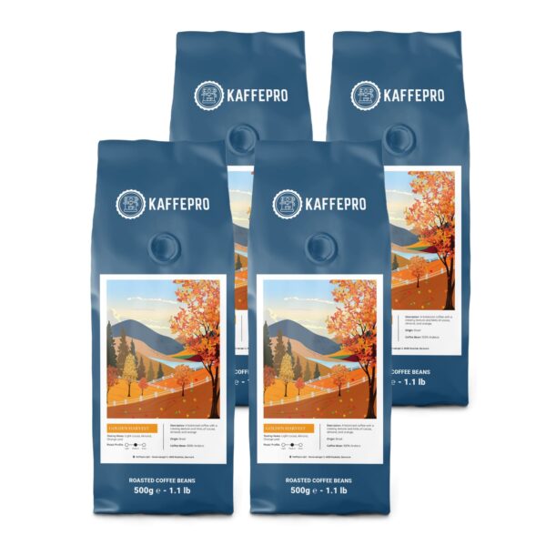 Kaffepro Golden Harvest - Kaffepakke: 4 x 500g Kaffebønner - 4 x 500g Kaffepro