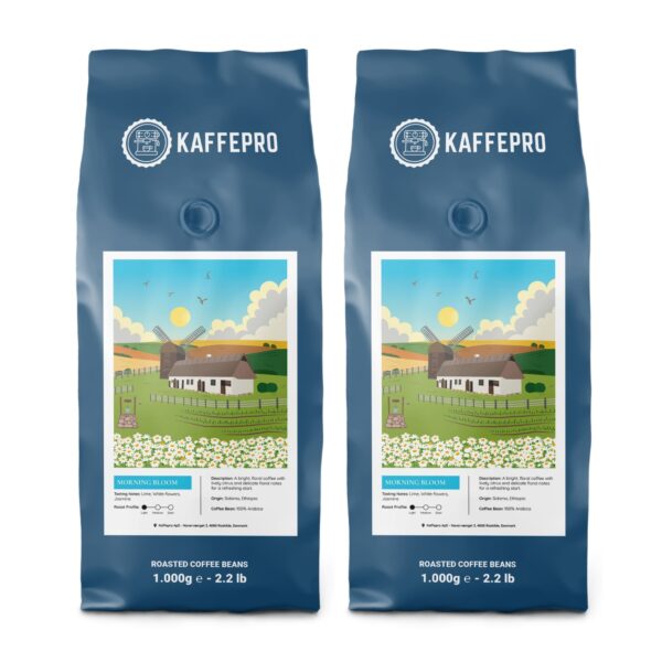 Kaffepro Morning Bloom - Kaffepakke: 2 x 1kg Kaffebønner - 2 x 1kg Kaffepro