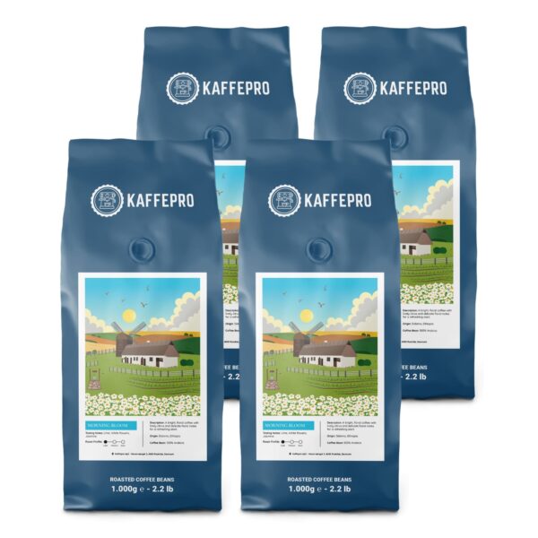 Kaffepro Morning Bloom - Kaffepakke: 4 x 1kg Kaffebønner - 4 x 1kg Kaffepro