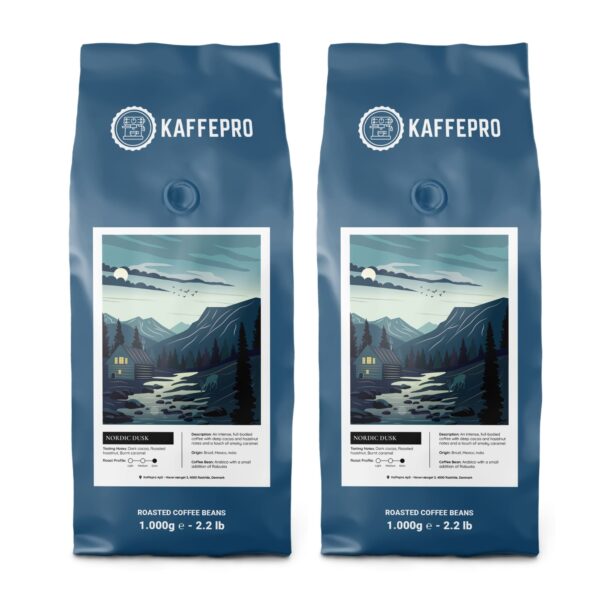 Kaffepro Nordic Dusk - Kaffepakke: 2 x 1kg Kaffebønner - 2 x 1kg Kaffepro