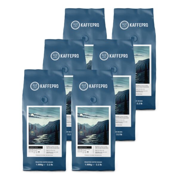 Kaffepro Nordic Dusk - Kaffepakke: 6 x 1kg Kaffebønner - 6 x 1kg Kaffepro