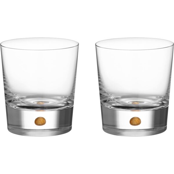 Orrefors Intermezzo Double Old Fashioned drinksglas 40 cl, guld