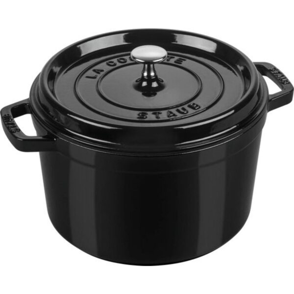 Staub La Cocotte støbejernsgryde 4,8 liter, sort blank