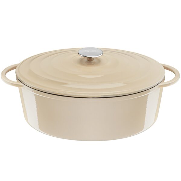 Tefal LOV oval støbejernsgryde 7,2 l/34 cm, beige