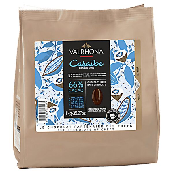 Valrhona Caraibe 66% mørk chokolade, 1 kg