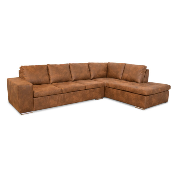 San Diego Open End Sofa, Cognac 70% Læder (Højrevendt) MyHomeMøbler