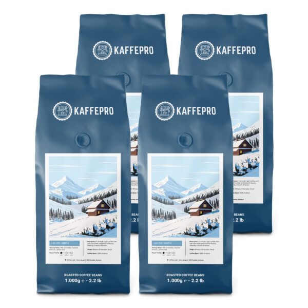 Kaffepro Arctic Shine - Kaffepakke: 4 x 1kg Kaffebønner - 4 x 1kg Kaffepro