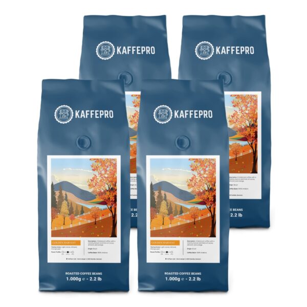 Kaffepro Golden Harvest - Kaffepakke: 4 x 1kg Kaffebønner - 4 x 1kg Kaffepro