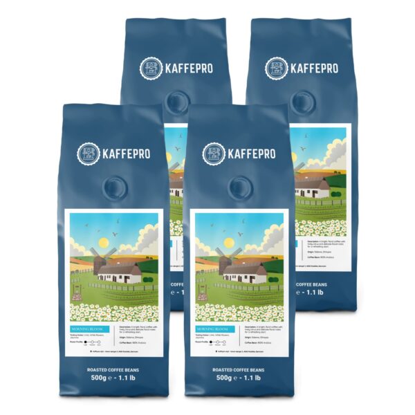 Kaffepro Morning Bloom - Kaffepakke: 4 x 500g Kaffebønner - 4 x 500g Kaffepro