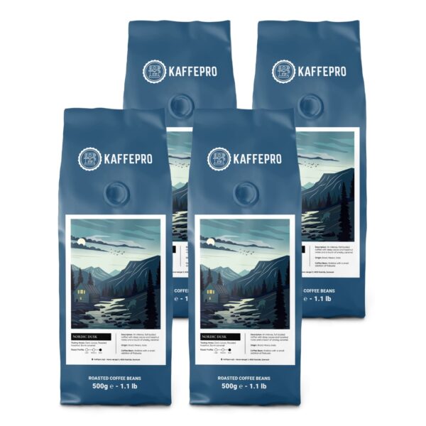 Kaffepro Nordic Dusk - Kaffepakke: 4 x 500g Kaffebønner - 4 x 500g Kaffepro