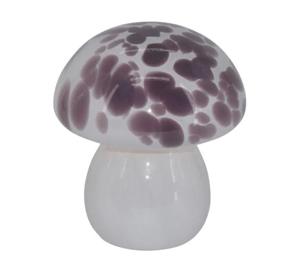 La Vida Mushroom batterilampe - 15x14 - lilla/hvid